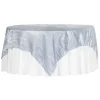 Accordion Crushed Taffeta - 85"x85" Square Table Topper/Overlay - Dusty Blue