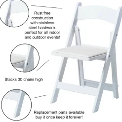 Amigo™ Resin Folding Chair - White