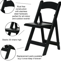 Amigo™ Resin Folding Chair - Black