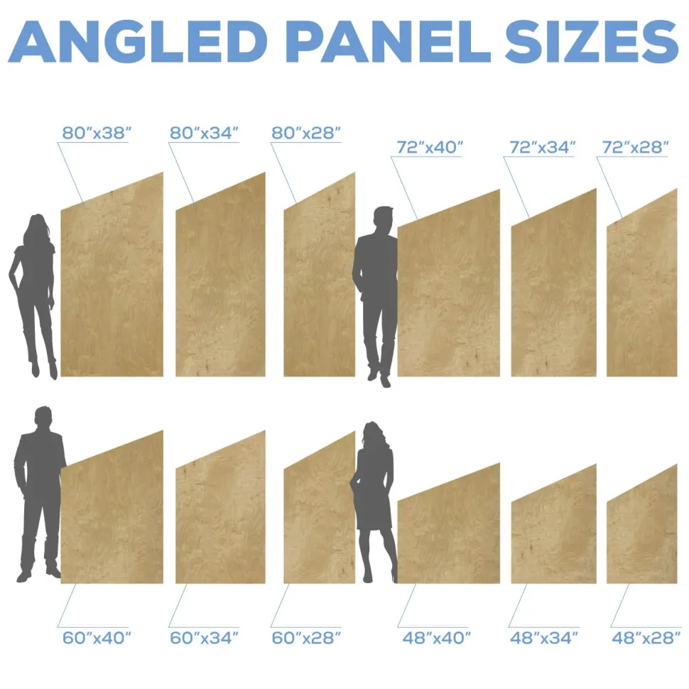 Angled Collapsing Chiara Wall Panel (Right Leaning) - Select Your Size!