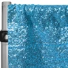 Aqua Blue Sequin Backdrop Curtain w/ 4" Rod Pocket by Eastern Mills - 10ft Long x 4.5ft Wide