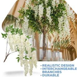 Artificial Wisteria Branch — White | Interchangeable Branch for ModTree™ Collection Trees