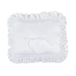 Atlantic Rectangle Pillow 9" White Satin Ruffle