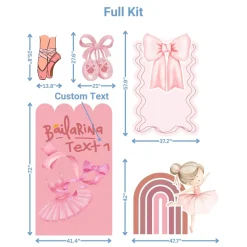 Ballerina Studio Foam Core Birthday Backdrop Kit by PopScene™