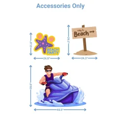 Beach Party 2 Foam Core Birthday Backdrop Kit by PopScene™