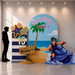 Beach Party 2 Foam Core Birthday Backdrop Kit by PopScene™