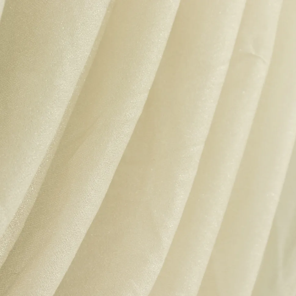 Beige Sheer Chiffon Valance Curtain – Curved Backdrop Swag Topper with Rod Pocket (4ft Wide x 4ft, 5ft, 6ft Height Options)