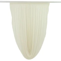 Beige Sheer Chiffon Valance Curtain – Curved Backdrop Swag Topper with Rod Pocket (4ft Wide x 4ft, 5ft, 6ft Height Options)