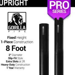 Black Anodized Pro Series - 8ft Fixed 2" Upright