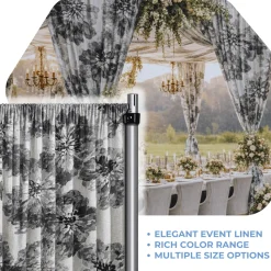 Black Botanica Curtain Panel w/ 4