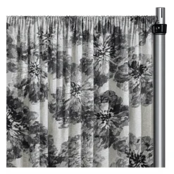 Black Botanica Curtain Panel w/ 4