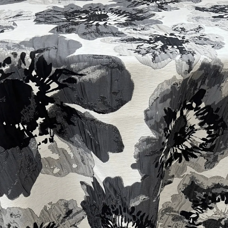 Black Botanica Jacquard Tablecloth - Multiple Size Options
