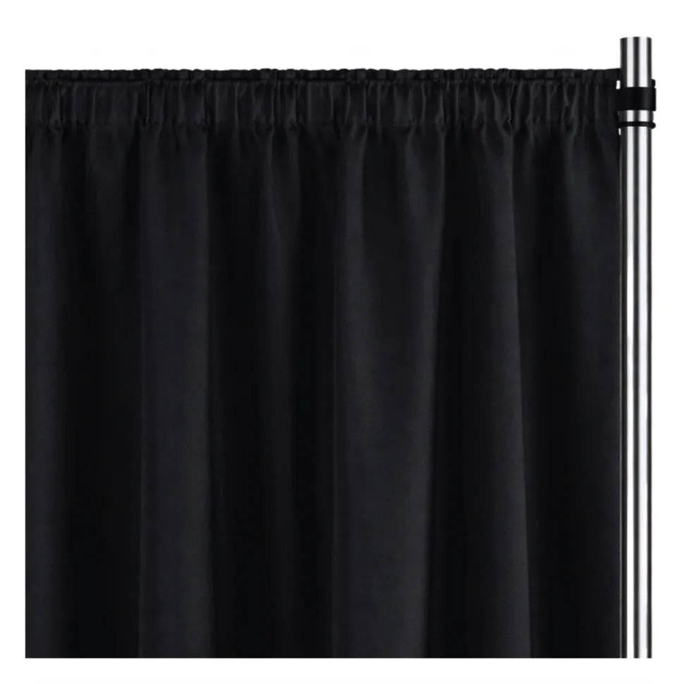 Black La Petite France Curtain Panel w/ 4" Rod Pocket - 118" Wide - Many Size Options