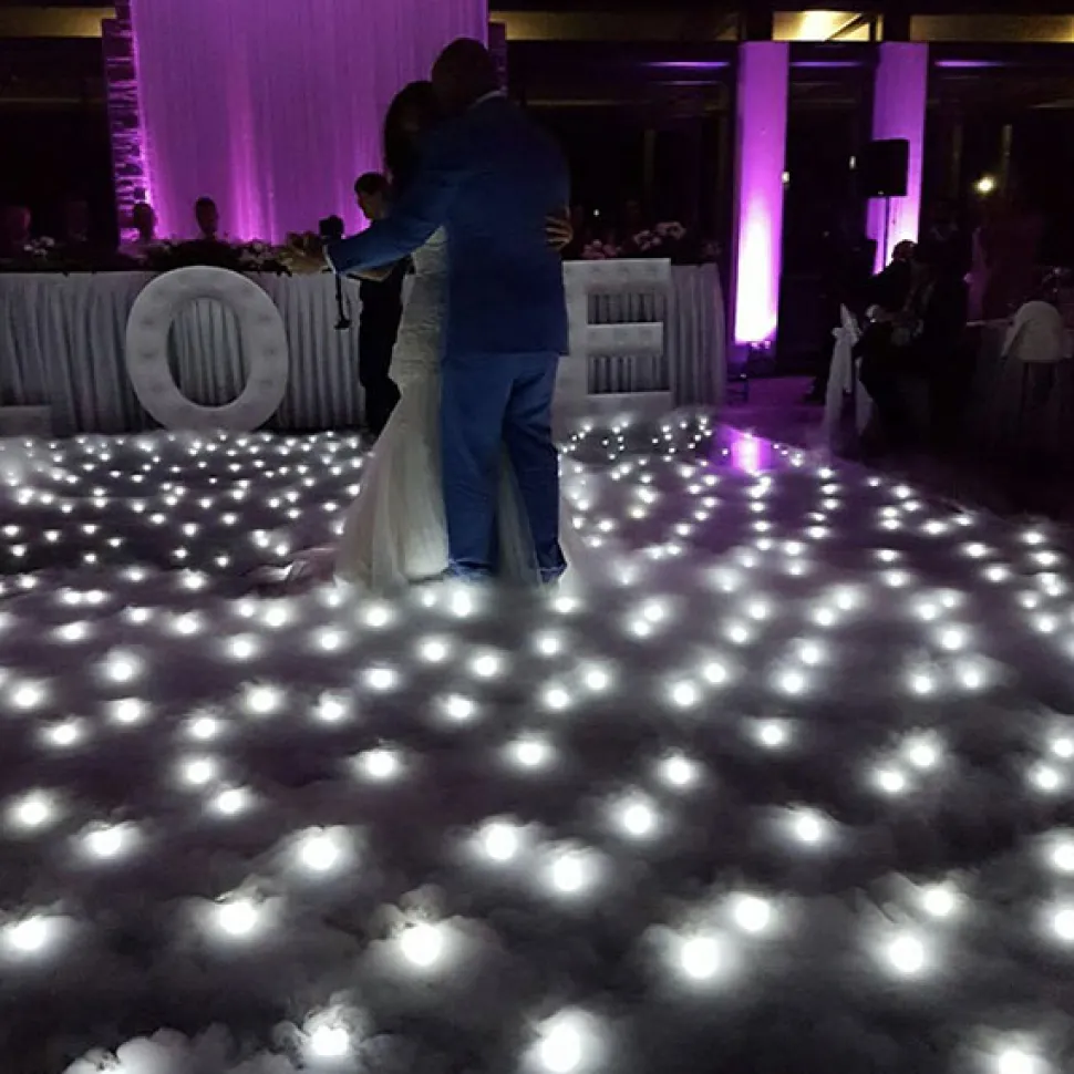 Black LED Starlight Dance Floor Kit - 8ft x 8ft (includes Flight Case)