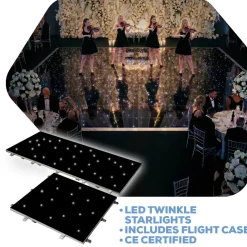 Black LED Starlight Dance Floor Kit - 12ft x 12ft (includes Flight Case)