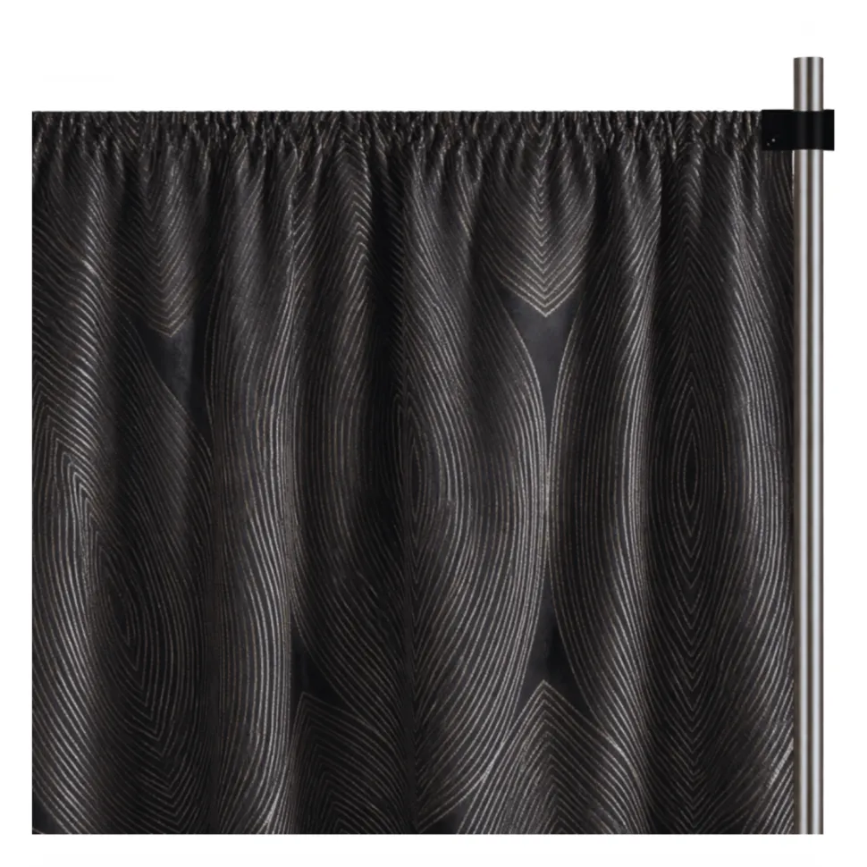 Black Sombra Curtain Panel w/ 4" Rod Pocket - 110" Wide - Many Size Options