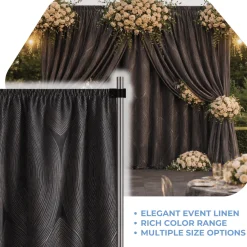 Black Sombra Curtain Panel w/ 4
