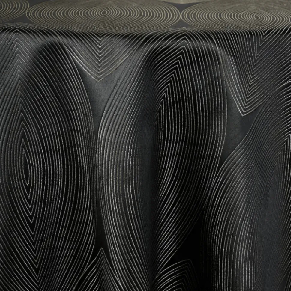 Black Sombra Jacquard Tablecloth - Multiple Size Options
