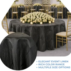 Black Sombra Jacquard Tablecloth - Multiple Size Options