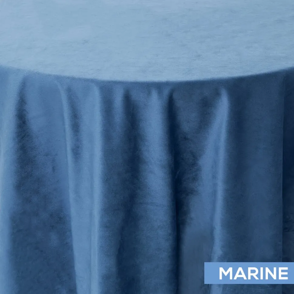 Bliss Velvet Tablecloth by Eastern Mills - Marine - Many Size Options