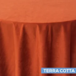 Bliss Velvet Tablecloth by Eastern Mills - Terra Cotta - Many Size Options