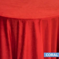 Bliss Velvet Tablecloth by Eastern Mills - Coral - Many Size Options