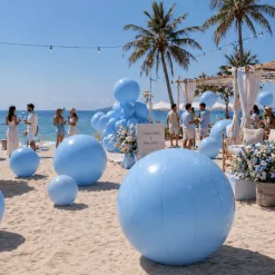 Blue Giant Inflatable Modern Ball Sphere – Maxorb™ Event Decor – Commercial Installation Sizes