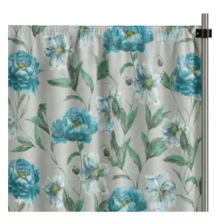 Blue Livia Curtain Panel w/ 4" Rod Pocket - 114" Wide - Many Size Options