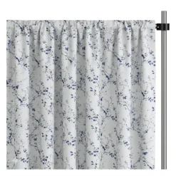 Blue Seraphine Curtain Panel w/ 4" Rod Pocket - 110" Wide - Many Size Options