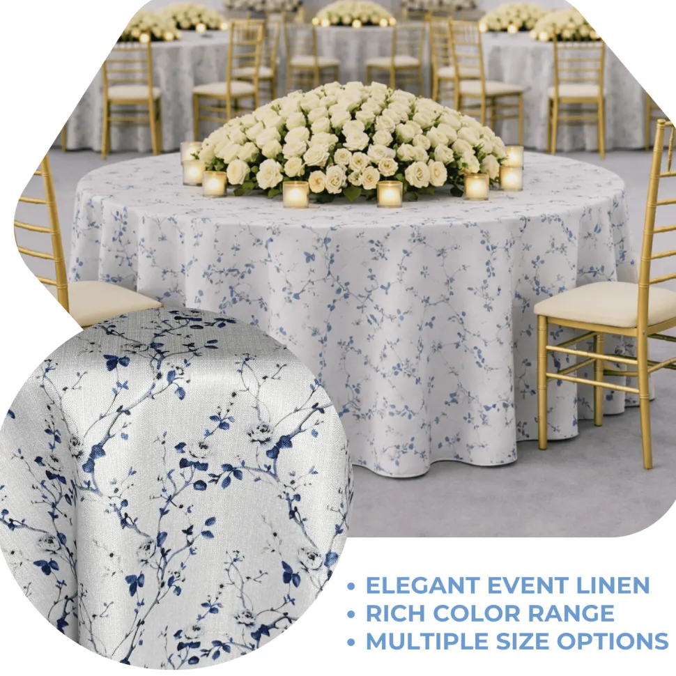 Blue Seraphine Jacquard Tablecloth - Multiple Size Options