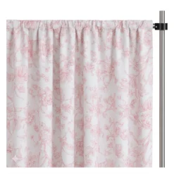 Blush Flores Curtain Panel w/ 4" Rod Pocket - 110" Wide - Many Size Options