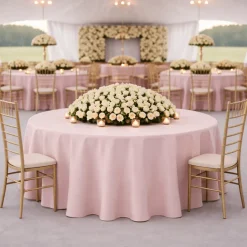 Blush La Petite France Jacquard Tablecloth - Multiple Size Options