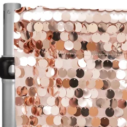 Blush/Rose Gold Payette Sequin Backdrop Curtain w/ 4" Rod Pocket by Eastern Mills - 10ft Long x 4.5ft Wide