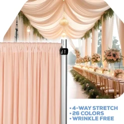 Blush/Rose Gold 4-Way Stretch Spandex Drape Panel - Choose your Size