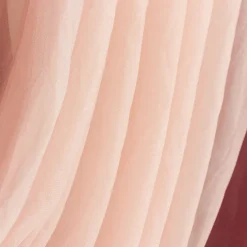 Blush Sheer Chiffon Valance Curtain – Curved Backdrop Swag Topper with Rod Pocket (4ft Wide x 4ft, 5ft, 6ft Height Options)