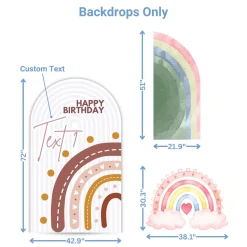 Boho Rainbow Foam Core Birthday Backdrop Kit by PopScene™
