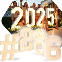 Bold Wood Marquee Numbers & Symbols - 4ft