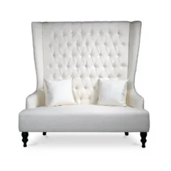 Bride and Groom Throne Loveseat - Ivory