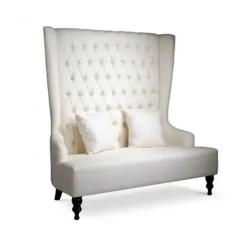Bride and Groom Throne Loveseat - Ivory