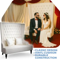 Bride and Groom Throne Loveseat - Ivory
