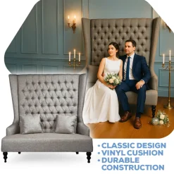 Bride and Groom Throne Loveseat - Taupe