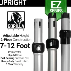 BULK BUY - BOX OF 5! EZ Series - Adjustable Upright w/Slip-Lock (7ft-12ft)