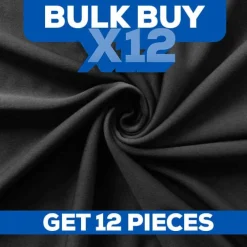 BULK BUY! 12 PIECES! *IFR* 8ft Long Poly Stretch / Scuba Cloth Drape Panel w/ Sewn Rod Pocket (IFR) - Black