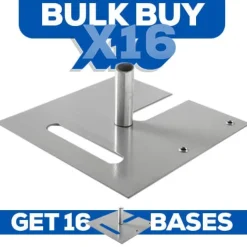 BULK BUY! (16) Pro & EZ Series - 18in x 18in Heavy Duty Base w/ 6" x 2" Pin (Up to 14ft)
