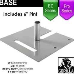 BULK BUY! (16) Pro & EZ Series - 18in x 18in Heavy Duty Base w/ 6" x 2" Pin (Up to 14ft)