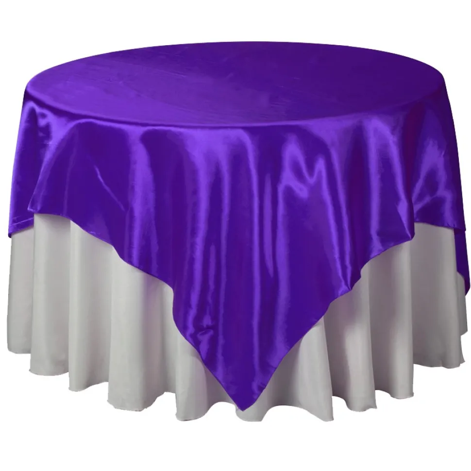 Bulk Economy Satin Overlay - 90" X 90" - 12 Pieces - Many Colors!