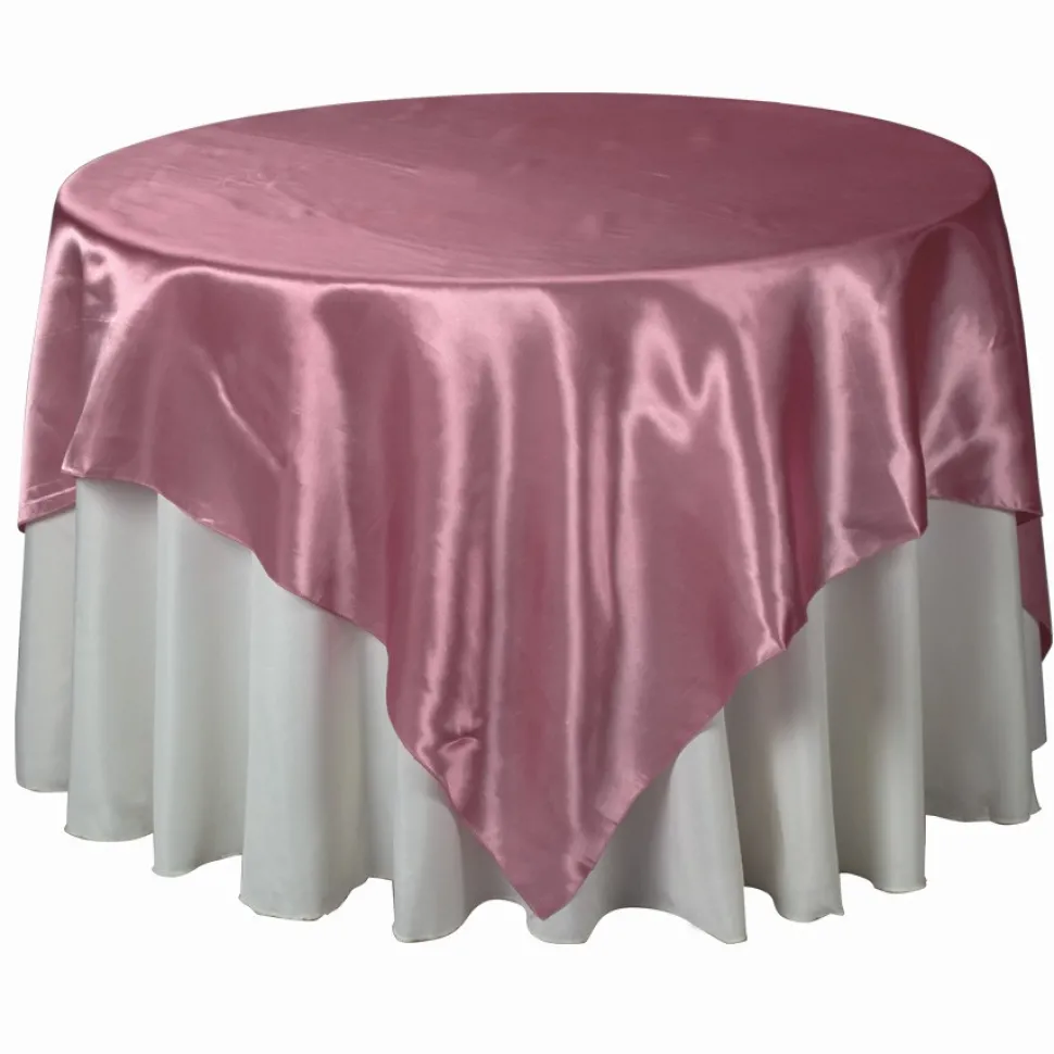 Bulk Economy Satin Overlay - 90" X 90" - 12 Pieces - Many Colors!