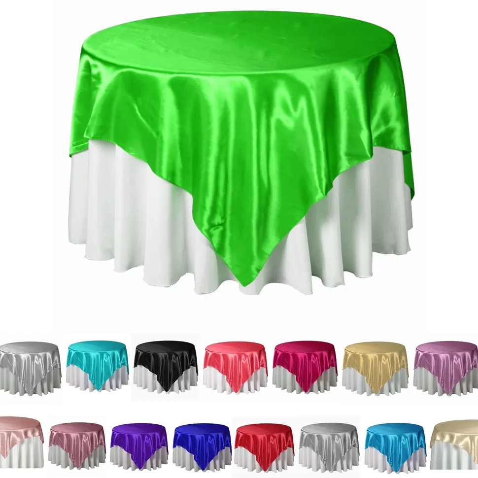 Bulk Economy Satin Overlay - 90" X 90" - 12 Pieces - Many Colors!