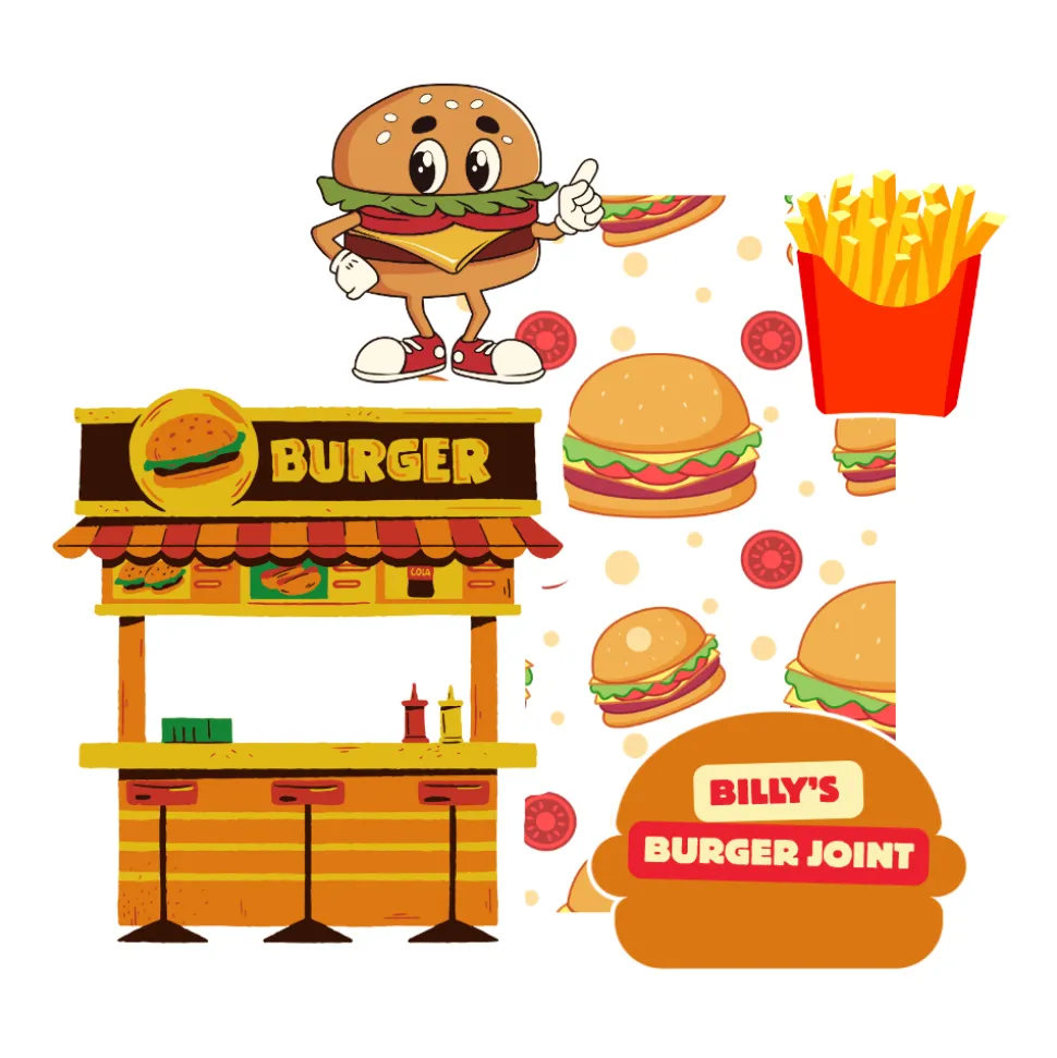 Burger Joint Foam Core Backdrop Kit by PopScene™