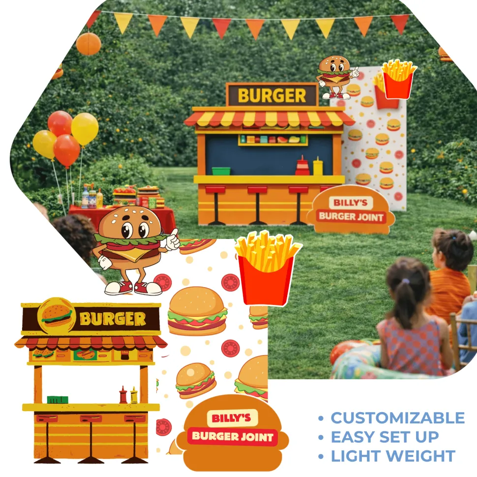 Burger Joint Foam Core Backdrop Kit by PopScene™